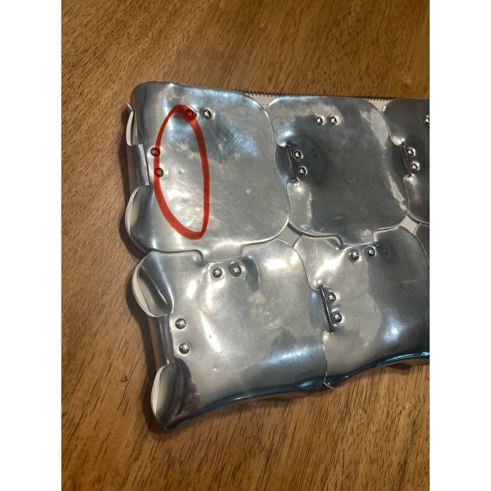 Paco Rabanne Mirrored Silver element Dragonne Wristlet bag pouch clutch - Picture 6 of 15